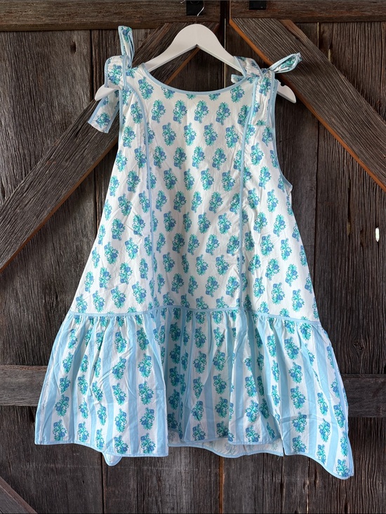 Peach Love California Dresses & Skirts - Peach Love California White & Blue Floral Tie-Shoulder Dress